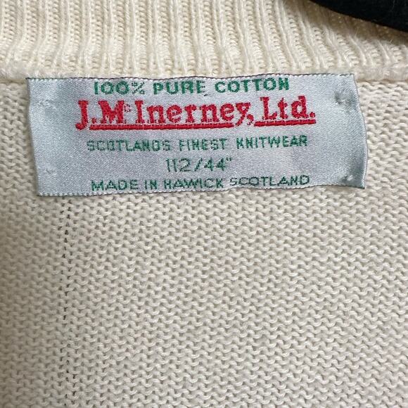 J.M. Inerney Argyle 100% Cotton Sweater Made in Scotland SIze 112/44 - Picture 6 of 11